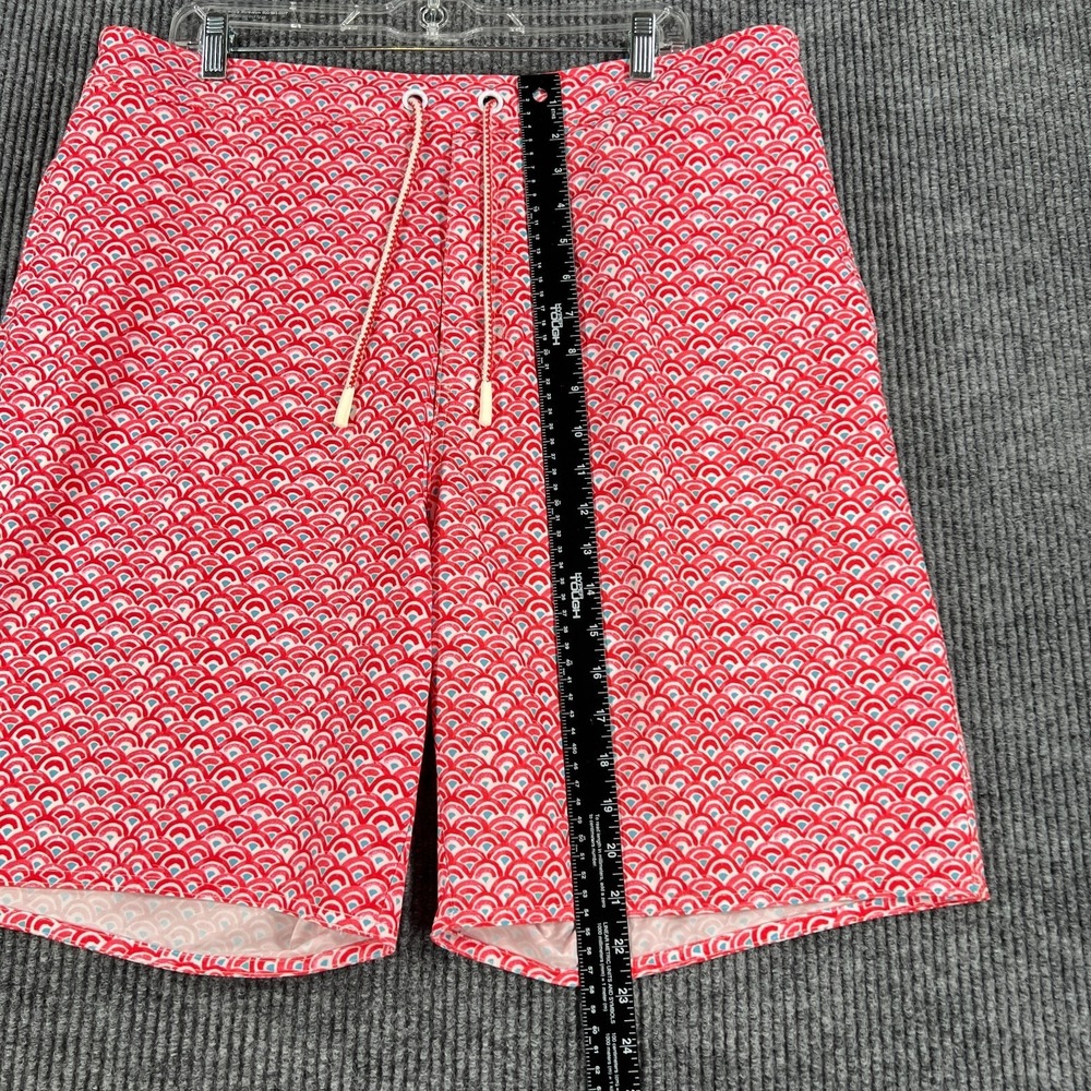 Johnnie O Swim Trunks Shorts Mens 2XL XXL Red Geometric Beach Ocean Pool - Picture 7 of 14